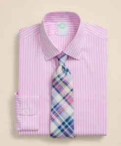 Brooks Brothers Explorer Collection Non-Iron Twill Ainsley Collar, Bengal-Stripe Collar Dress Shirt