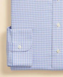 Brooks Brothers Explorer Collection Non-Iron Twill Ainsley Collar, Mini-Check Dress Shirt