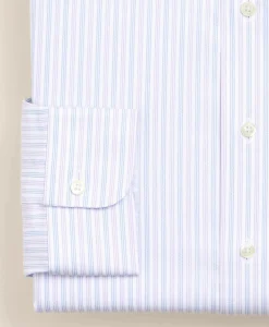 Brooks Brothers Explorer Collection Non-Iron Twill Ainsley Collar, Triple Stripe Dress Shirt