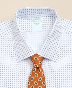 Brooks Brothers Explorer Collection Non-Iron Twill Ainsley Collar, Geo Dot Dress Shirt