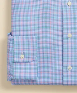 Brooks Brothers Explorer Collection Non-Iron Twill Ainsley Collar, Check Dress Shirt