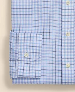 Brooks Brothers Explorer Collection Non-Iron Twill Button-Down Collar, Check Dress Shirt