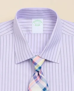 Brooks Brothers Explorer Collection Non-Iron Twill Ainsley Collar, Pinstripe Dress Shirt