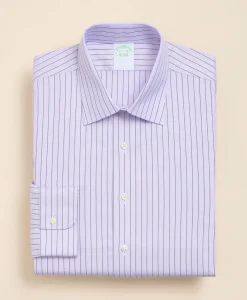 Brooks Brothers Explorer Collection Non-Iron Twill Ainsley Collar, Pinstripe Dress Shirt