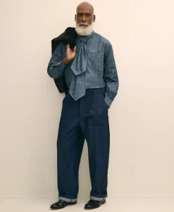 Brooks Brothers X Engineered Garments Cotton Denim Fatigue Dress Pants