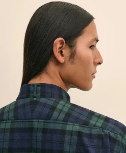 Brooks Brothers X Engineered Garments Cotton Flannel Wing Collar Oversized, Tartan Dress Shirt
