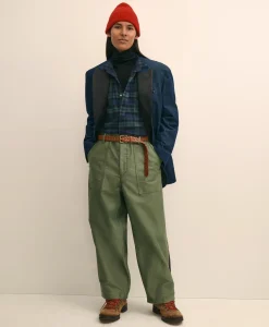 Brooks Brothers X Engineered Garments Cotton Flannel Wing Collar Oversized, Tartan Dress Shirt