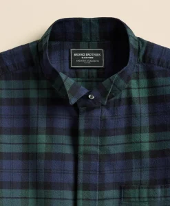 Brooks Brothers X Engineered Garments Cotton Flannel Wing Collar Oversized, Tartan Dress Shirt