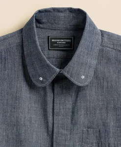 Brooks Brothers X Engineered Garments Cotton Chambray Round Pinhole Collar Oversized Dress Shirt