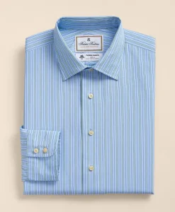 Brooks Brothers X Thomas Mason® Cotton Poplin Ainsley Collar, Stripe Dress Shirt