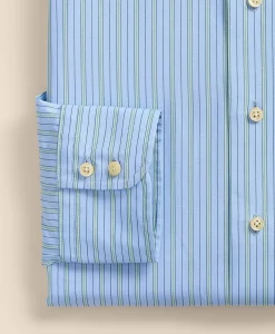 Brooks Brothers X Thomas Mason® Cotton Poplin Ainsley Collar, Stripe Dress Shirt