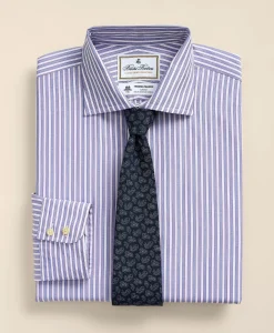 Brooks Brothers X Thomas Mason® Cotton Poplin English Collar, Stripe Dress Shirt