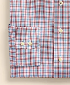 Brooks Brothers X Thomas Mason® Cotton Poplin Ainsley Collar, Check Dress Shirt