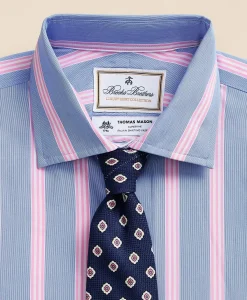 Brooks Brothers X Thomas Mason® Cotton Poplin English Collar, Bold Stripe Dress Shirt