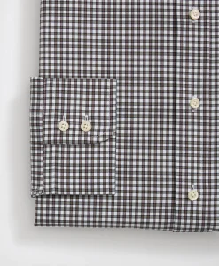 Brooks Brothers X Thomas Mason® Cotton English Collar, Checked Dress Shirt