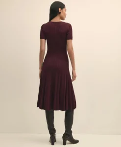 Cable-Knit Fit-and-Flare Sweater Dress