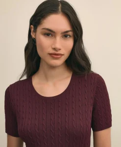 Cable-Knit Fit-and-Flare Sweater Dress