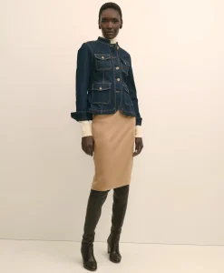 Camel Hair Pencil Skirt