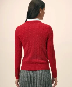 Cashmere Cable Crewneck Sweater