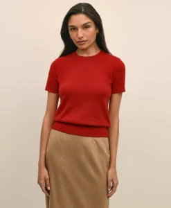 Cashmere Short-Sleeve Shell
