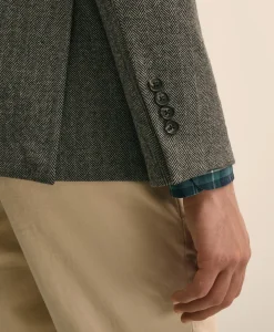 Classic Fit Cotton Blend Herringbone Knit Sport Coat