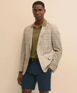 Classic Fit Cotton-Silk-Linen Gingham 1818 Sport Coat