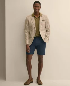 Classic Fit Cotton-Silk-Linen Gingham 1818 Sport Coat
