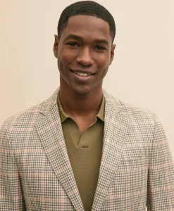 Classic Fit Cotton-Silk-Linen Gingham 1818 Sport Coat