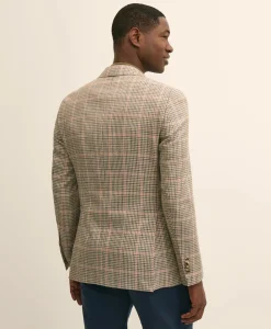 Classic Fit Cotton-Silk-Linen Gingham 1818 Sport Coat
