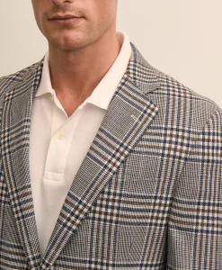 Classic Fit Linen-Silk-Cotton Check 1818 Sport Coat
