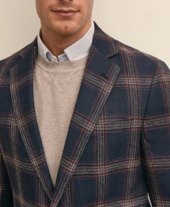Classic Fit Linen-Silk-Cotton Check 1818 Sport Coat