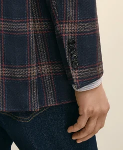 Classic Fit Linen-Silk-Cotton Check 1818 Sport Coat