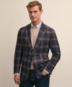 Classic Fit Linen-Silk-Cotton Check 1818 Sport Coat