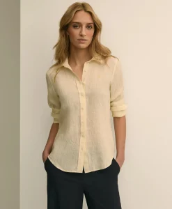 Classic Fit Linen Stripe Shirt