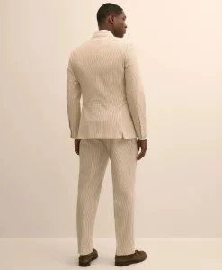 Classic Fit Stretch Cotton Double-Breasted Seersucker 1818 Suit