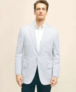 Classic Fit Stretch Cotton Seersucker Sport Coat