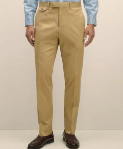 Classic Fit Stretch Cotton Twill Suit Pants