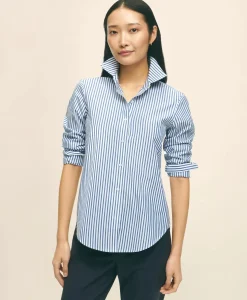Classic Fit Stretch Supima® Cotton Non-Iron Bengal Stripe Dress Shirt