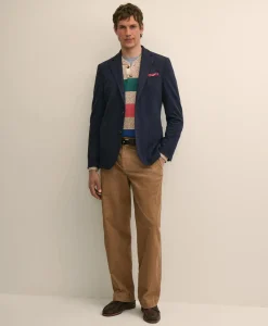 Classic Fit Wool Blend Stripe Knit Sport Coat
