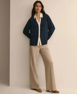 Contrast-Tipping Blouse