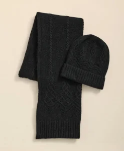 Cotton-Alpaca-Wool Blend Hat & Scarf Boxed Set