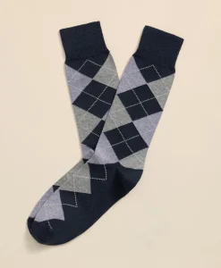 Cotton Blend Argyle Socks