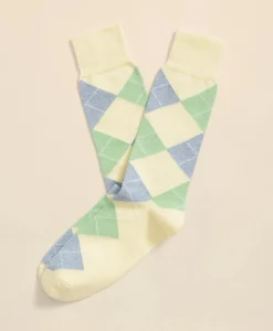 Cotton Blend Argyle Socks
