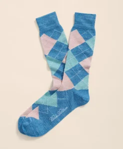 Cotton Blend Argyle Socks
