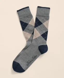 Cotton Blend Argyle Socks