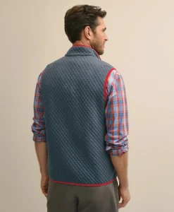 Cotton-Blend Diamond-Quilted Full-Zip Vest
