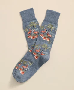 Cotton Blend Flamingo Motif Socks