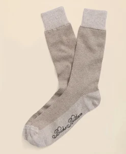 Cotton Blend Herringbone Socks