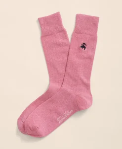 Cotton Blend Ribbed Socks with Embroidered Golden Fleece®