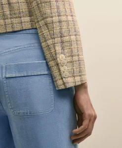 Cotton-Blend Shimmer Tweed Cropped Jacket